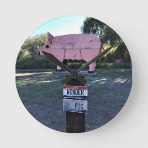 Horloge Ronde Idaho Se Demande Cochon, Drôle