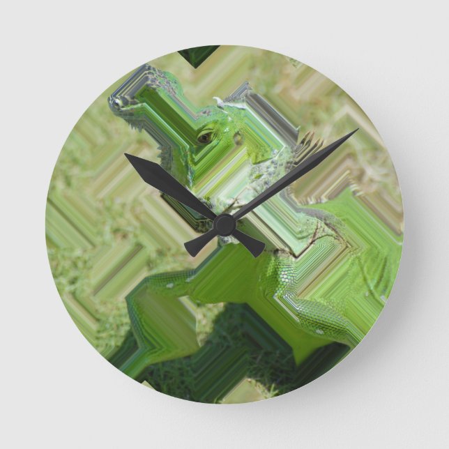 Horloge Ronde Iguana verte (Recto)