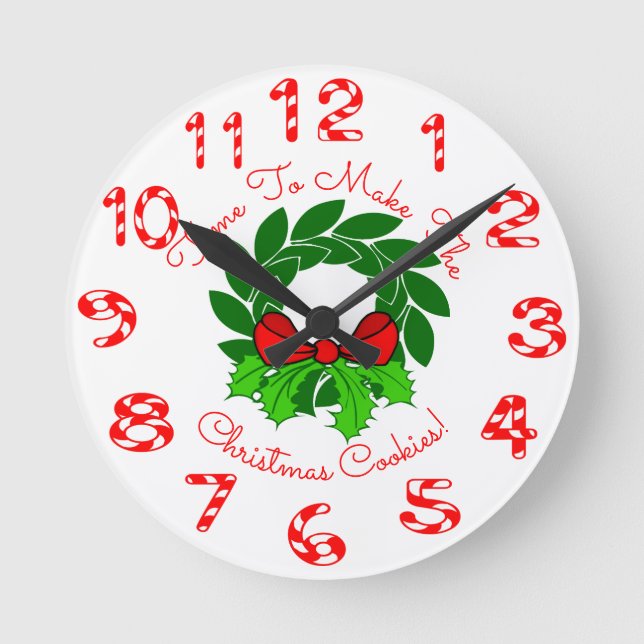 Horloge Ronde Il Est Temps De Faire Les Cookies De Noël (Recto)