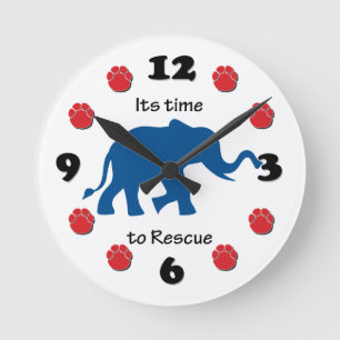 Horloge Ronde Il est temps de Secourir les éléphants