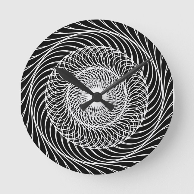 Horloge Ronde Illusion optique noire et blanche (Recto)