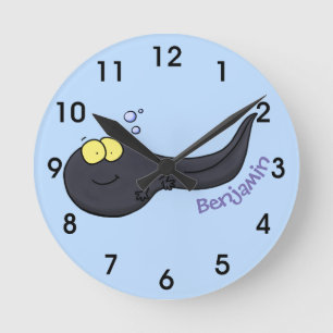 Horloge Ronde Illustration amusante de dessin animé en têtard