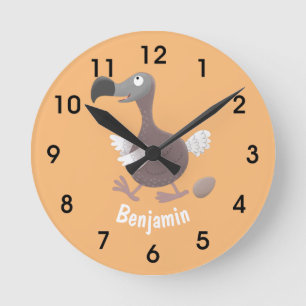 Horloge Ronde Illustration amusante d'un oiseau de dodo