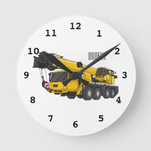 Horloge Ronde Illustration de camion de grue