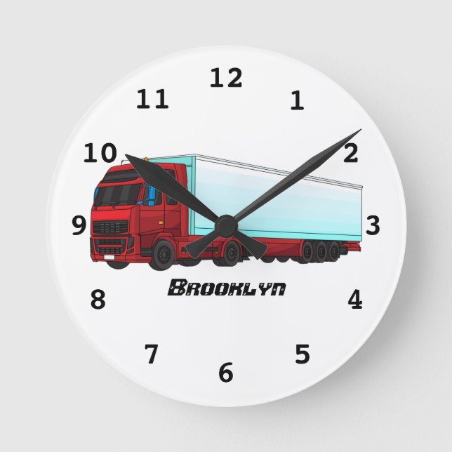 Horloge Ronde Illustration de camion roumain (Recto)