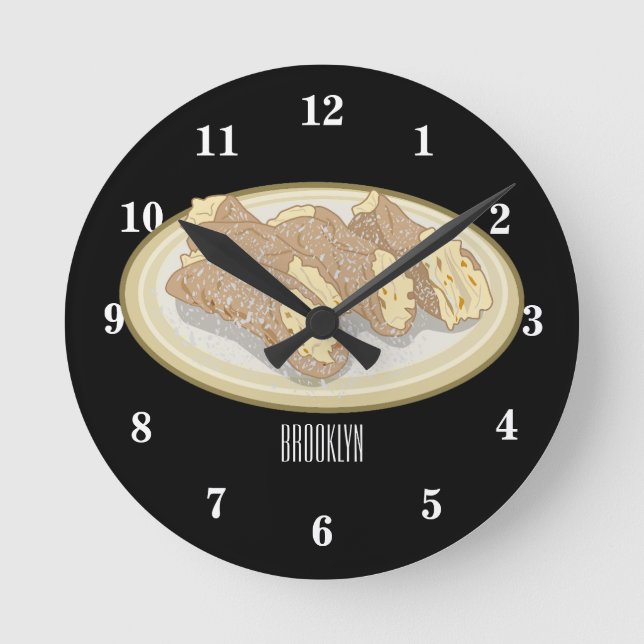 Horloge Ronde Illustration de Cannoli (Recto)