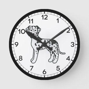 Horloge Ronde Illustration de chien de dessin animé Grand Danois