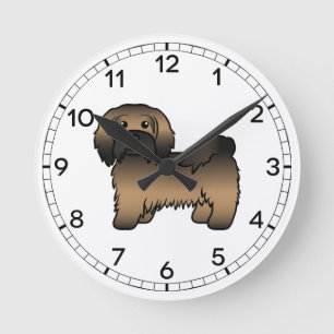 Horloge Ronde Illustration de chien de dessin animé mignon Havan