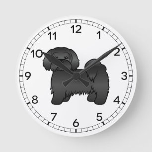 Horloge Ronde Illustration de chien de dessin animé mignon Lhass