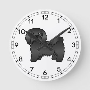 Horloge Ronde Illustration de chien de dessin mignon du Havanais