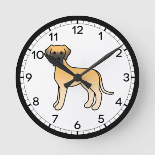 Horloge Ronde Illustration de design de chien cartoon Grand Dano