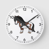 Illustration de dessin animé de poney Shetland Pin