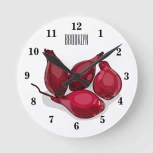 Horloge Ronde Illustration de dessin animé Shallot