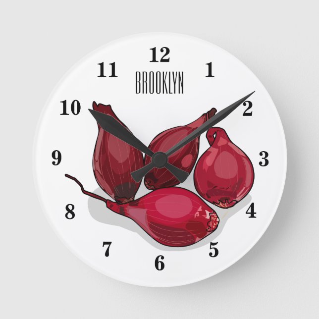 Horloge Ronde Illustration de dessin animé Shallot (Recto)
