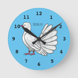 Horloge Ronde Illustration de dessin d'oiseau pigeon sauvage