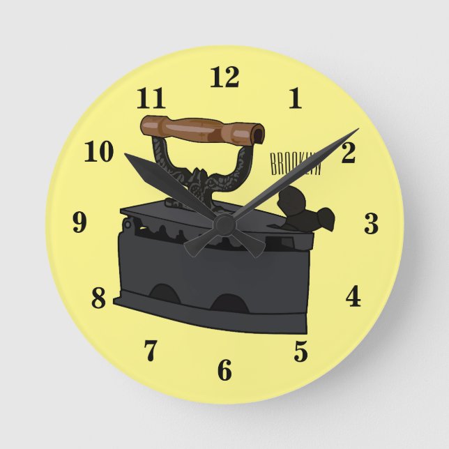 Horloge Ronde Illustration de dessin en fer de Charbon (Recto)