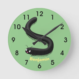Horloge Ronde Illustration de dessin mignon millipede