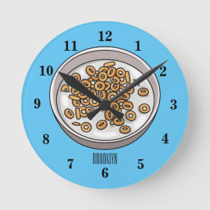 Horloge Ronde Illustration de dessin sur les céréales