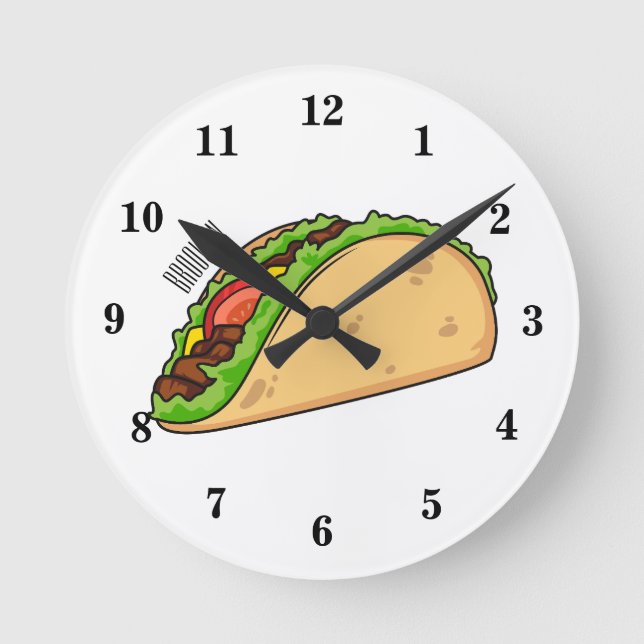 Horloge Ronde Illustration de dessin sur Taco (Recto)