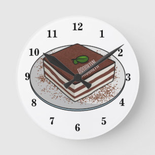 Horloge Ronde Illustration de gâteau de Tiramisu