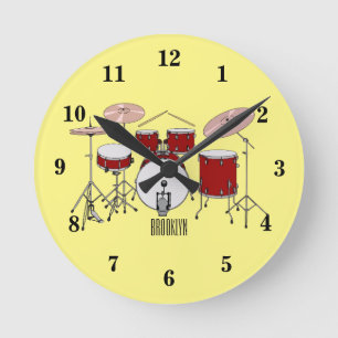 Horloge Ronde Illustration de kit de batterie