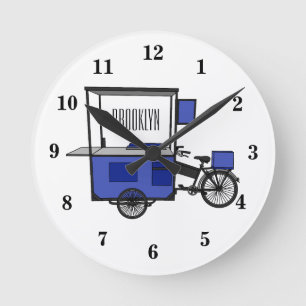 Horloge Ronde Illustration de la charrette alimentaire