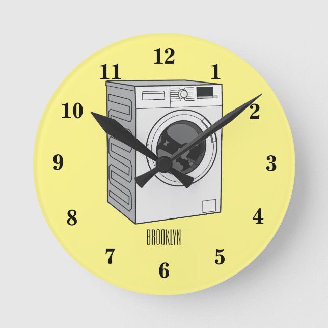 Horloge Ronde Illustration de la machine à laver (Recto)