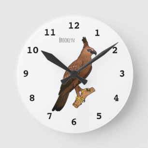 Horloge Ronde Illustration de l'aigle à faucon de Javan