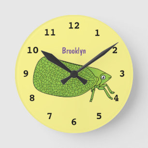 Horloge Ronde Illustration de l'insecte de la trémie verte mûre