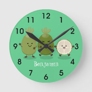Horloge Ronde Illustration de mignonne guava feijoa