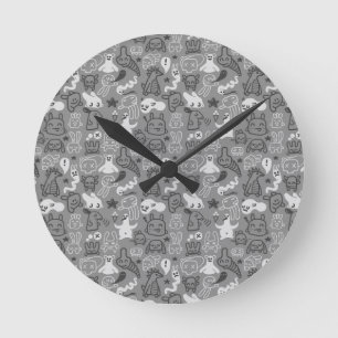 Horloge Ronde illustration de motif de griffonnages