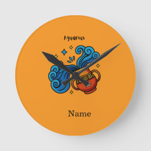Horloge Ronde Illustration de style cartoon du signe zodiacal Ve