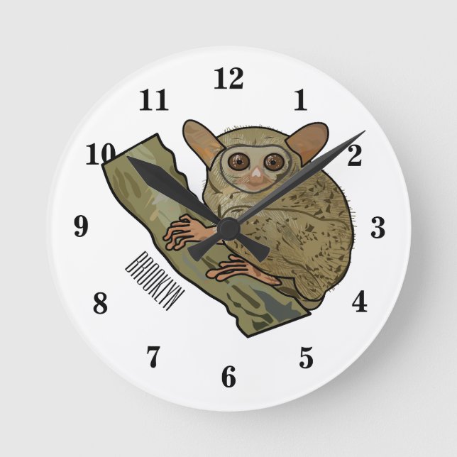 Horloge Ronde Illustration de Tarsier (Recto)