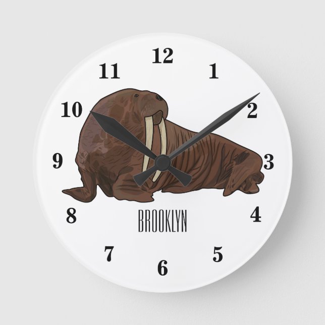 Horloge Ronde Illustration de Walrus (Recto)