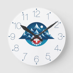 Horloge Ronde Illustration des Alpes suisses