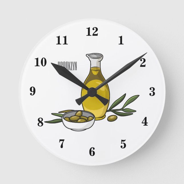 Horloge Ronde Illustration d'huile d'olive (Recto)