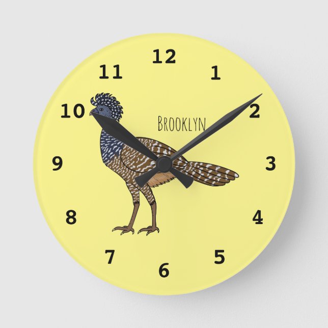 Horloge Ronde Illustration d'oiseau de curassow (Recto)