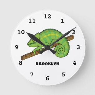 Horloge Ronde Illustration du caméléon de la parson