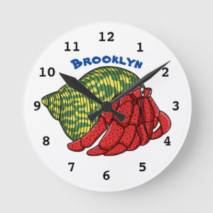 Horloge Ronde Illustration du crabe mignon