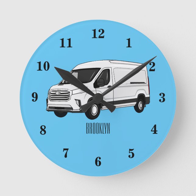 Horloge Ronde Illustration du fourgon de livraison (Recto)