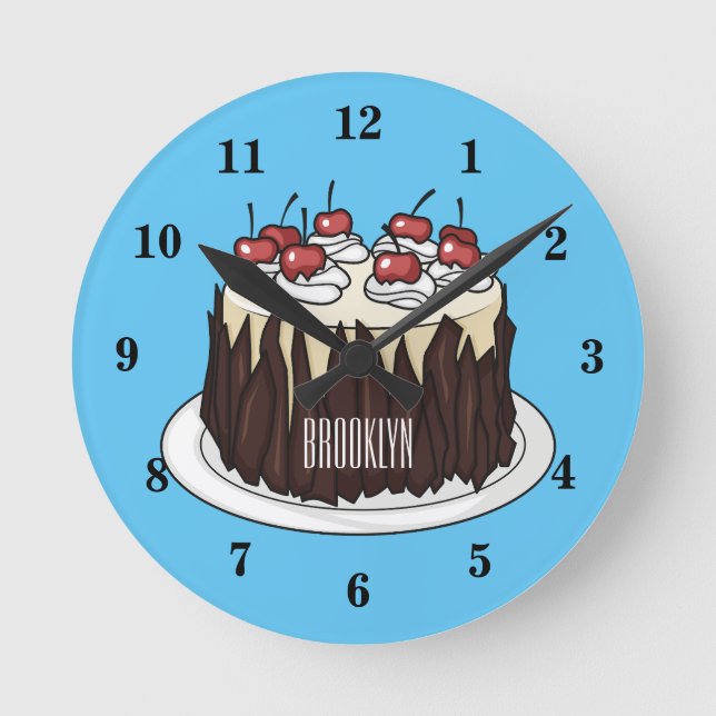Horloge Ronde Illustration du gâteau de la Forêt-Noire (Recto)