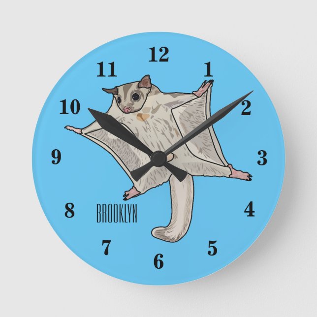 Horloge Ronde Illustration du planeur à sucre (Recto)