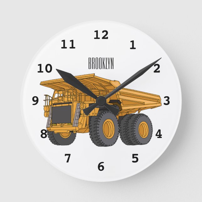 Horloge Ronde Illustration d'un camion à grande échelle (Recto)