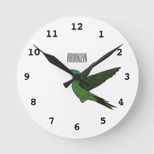 Horloge Ronde Illustration d'un colibri à bec épée