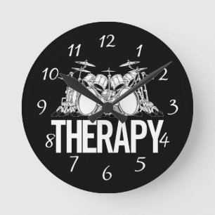 Horloge Ronde Illustration d'un ensemble de tambours thérapeutiq
