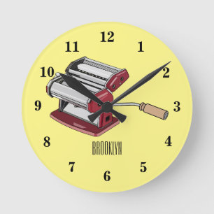 Horloge Ronde Illustration d'un fabricant de pâtes alimentaires