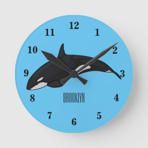 Horloge Ronde Illustration d'une baleine tueuse