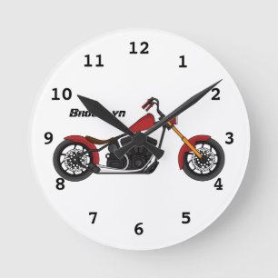 Horloge Ronde Illustration motocyclette de style hélicoïdal