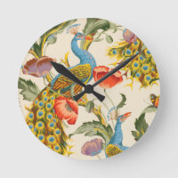Illustrations de Peacock et de poppies vintages