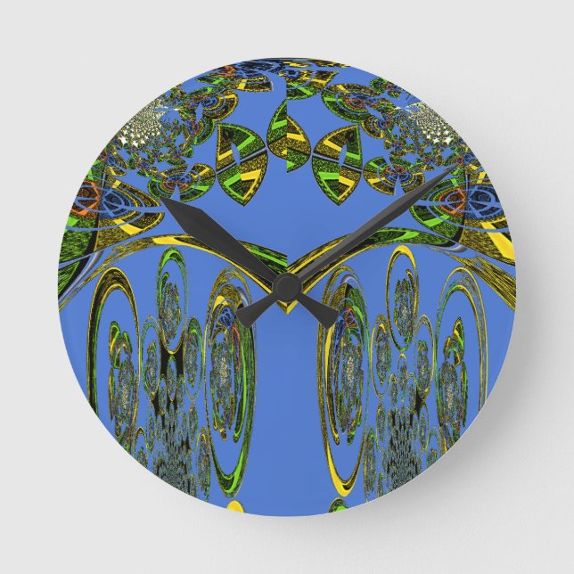 Horloge Ronde Impression d'art Iridescente avec design abstrait  (Recto)